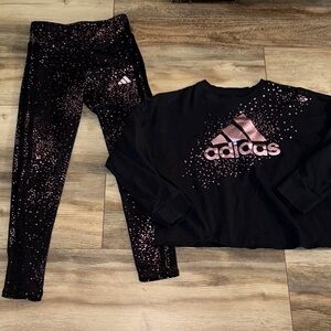 Girls soze 10/12(M) Adidas Black and Pink Galaxy Set